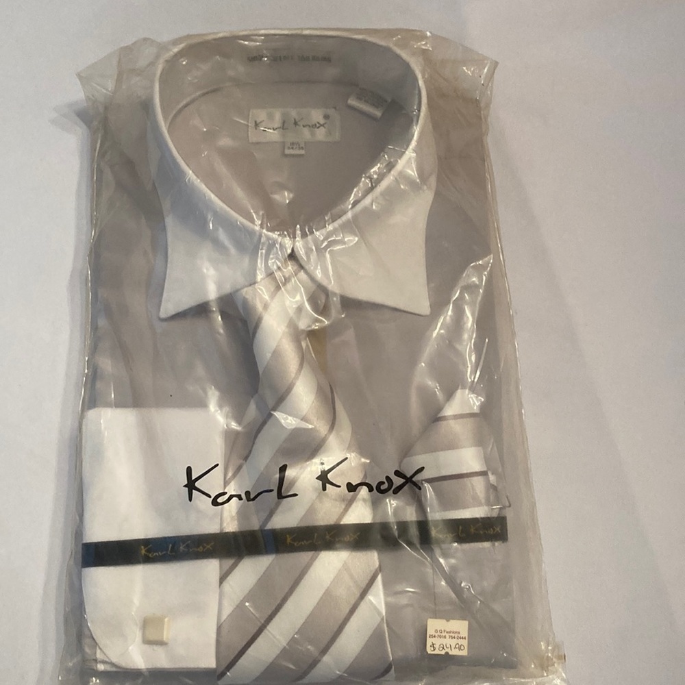 Men's White Dress Shirt with Tie